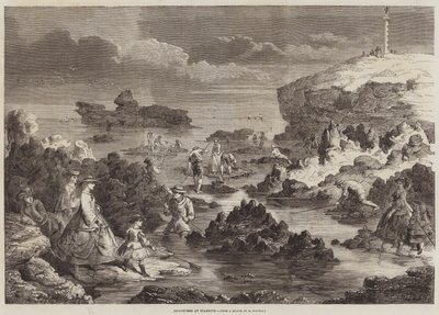 Garnalenvissers in Biarritz door Emile Antoine Bayard